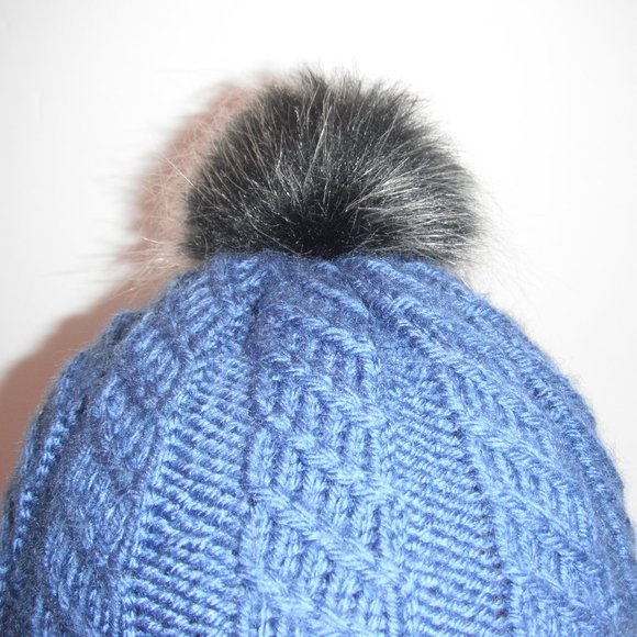 Hand Knitted Hat Toque One Size Acrylic Color Shadow Blue - 003 Hand knit by me - Picture 5 of 11